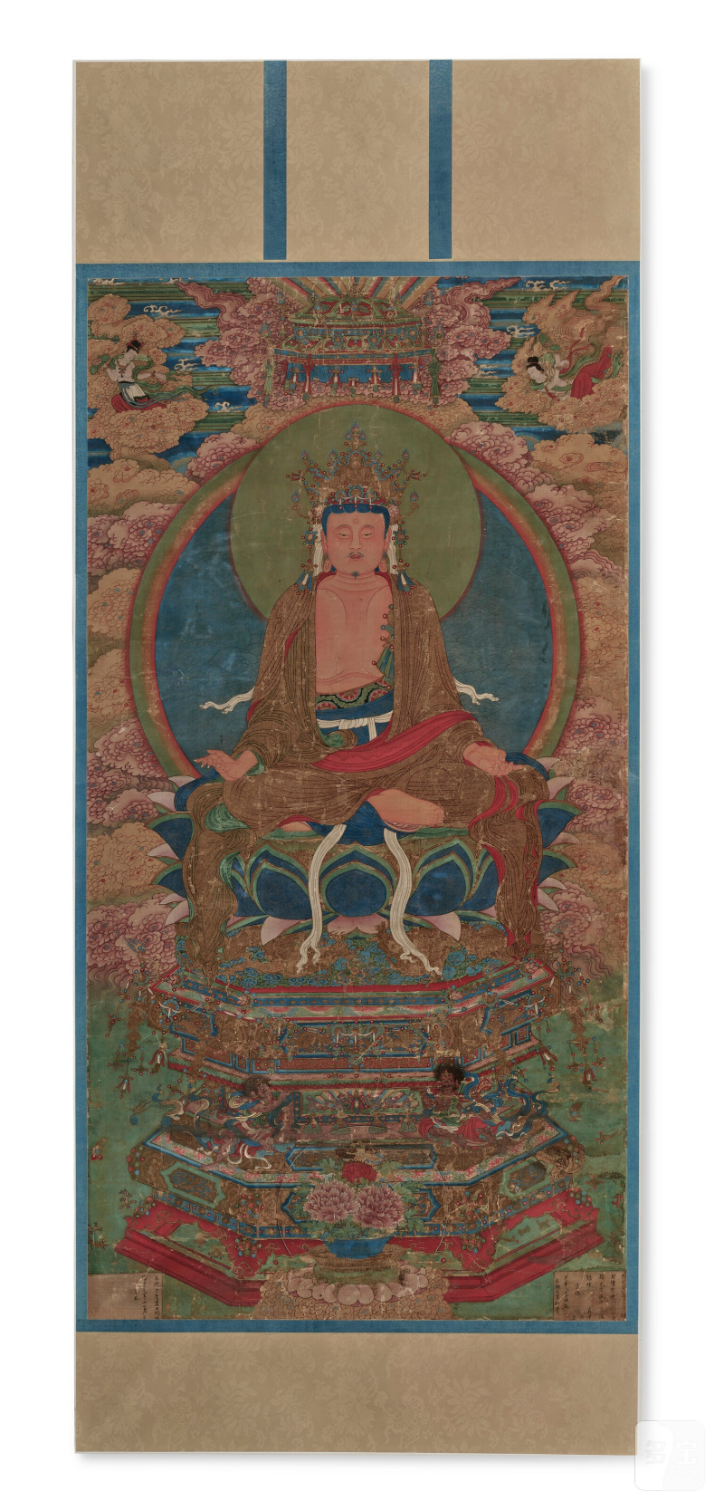RARE ET IMPORTANTE PEINTURE SHUILU REPRÉSENTANT GUANYIN SOUS ASPECT MASCULIN  CHINE, DYNASTIE MING, PREMIÈRE ANNÉE DU RÈGNE DE LONGQING (1568) - 图2